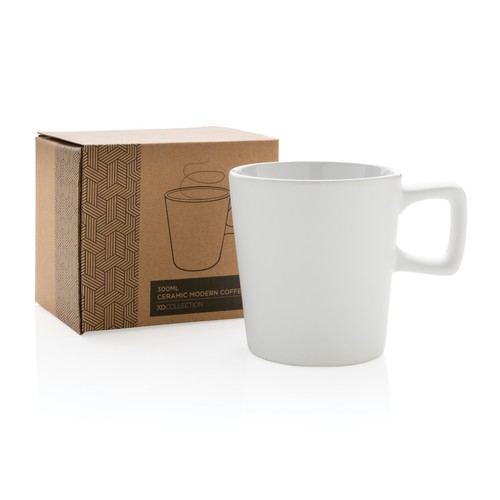 white Taza moderna de café de cerámica 300ml
