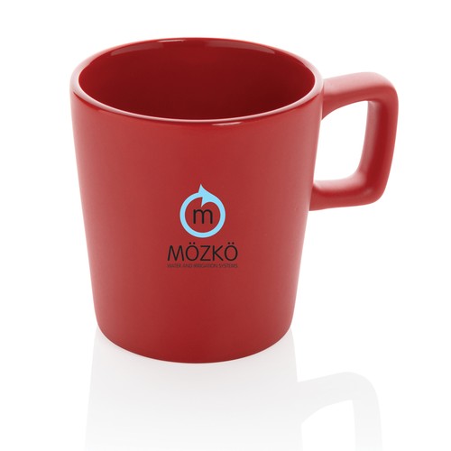 red Taza moderna de café de cerámica 300ml