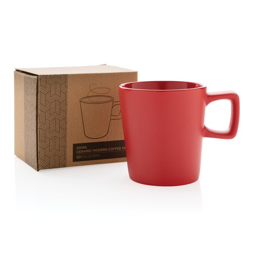 red Taza moderna de café de cerámica 300ml