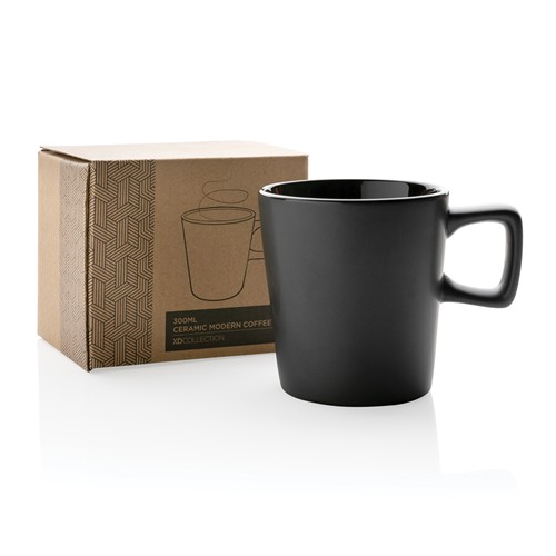 black Taza moderna de café de cerámica 300ml