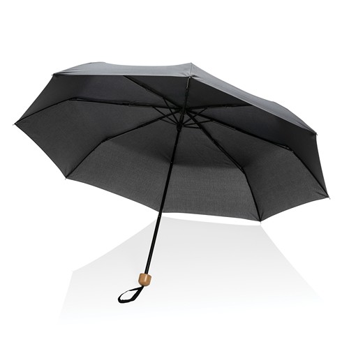 Mini parapluie 20.5" rPET 190T poignée bambou Impact AWARE thumbnail 5