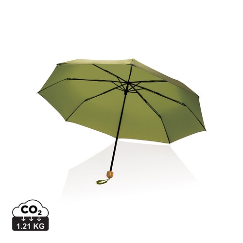 Mini parapluie 20.5" rPET 190T poignée bambou Impact AWARE - 1