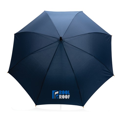 azul marino Paraguas automático RPET 190T de bambú Impact AWARE ™