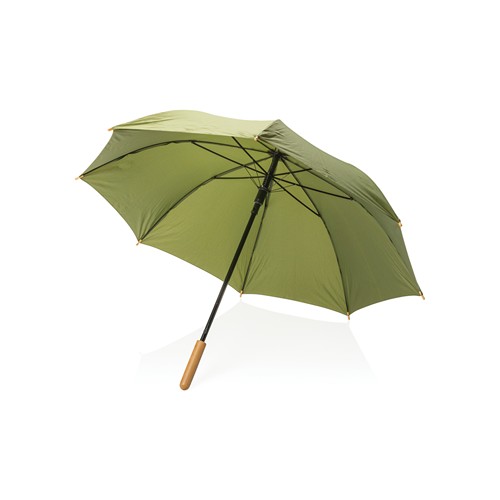 green Paraguas automático RPET 190T de bambú Impact AWARE ™