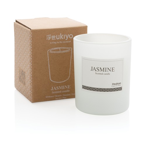 white Vela Ukiyo perfumada pequeña en vaso