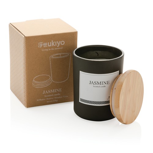Vela perfumada Ukiyo deluxe con tapa de bambú