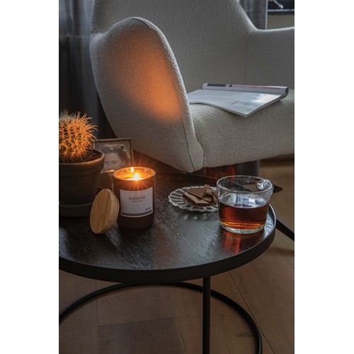 black Vela perfumada Ukiyo deluxe con tapa de bambú