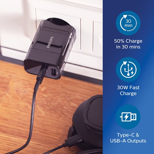 Chargeur Mural Philips, USB 30W Ultra Rapide - 7