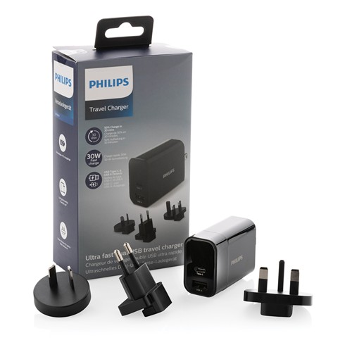 Chargeur USB de Voyage Philips, USB 30W Ultra Rapide - 8