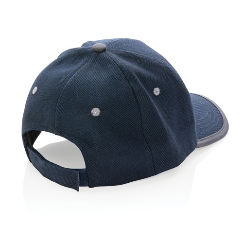 azul marino Gorra de 6 paneles de algodón cepillado 280gr Impact AWARE ™