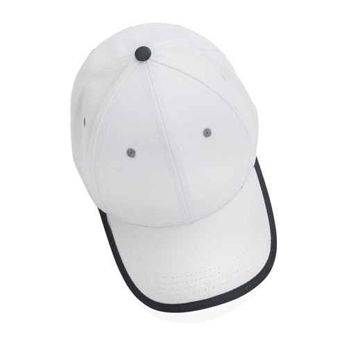 white Gorra de 6 paneles de algodón cepillado 280gr Impact AWARE ™