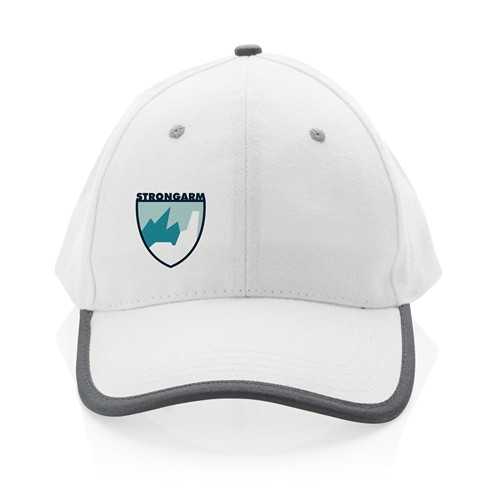 white Gorra de 6 paneles de algodón cepillado 280gr Impact AWARE ™