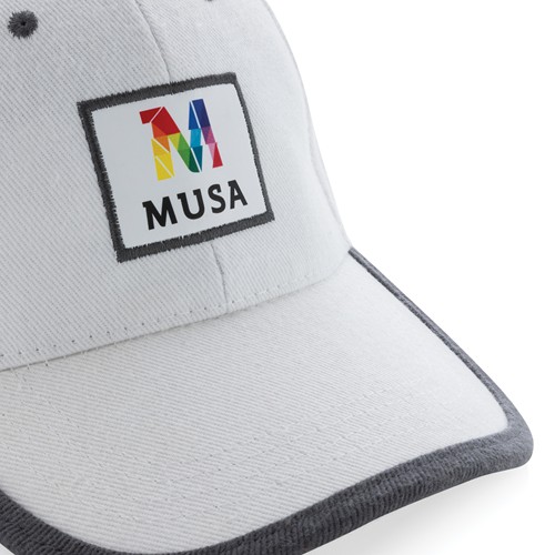 white Gorra de 6 paneles de algodón cepillado 280gr Impact AWARE ™