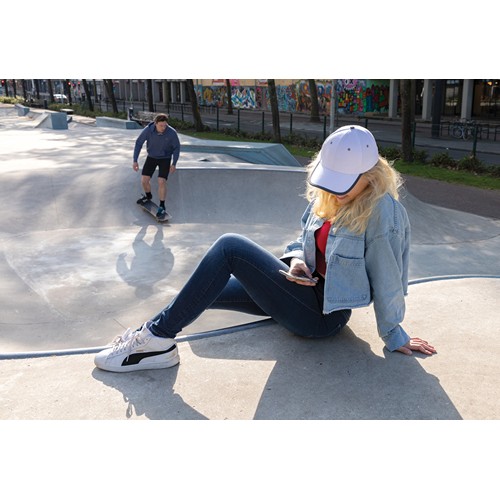 white Gorra de 6 paneles de algodón cepillado 280gr Impact AWARE ™