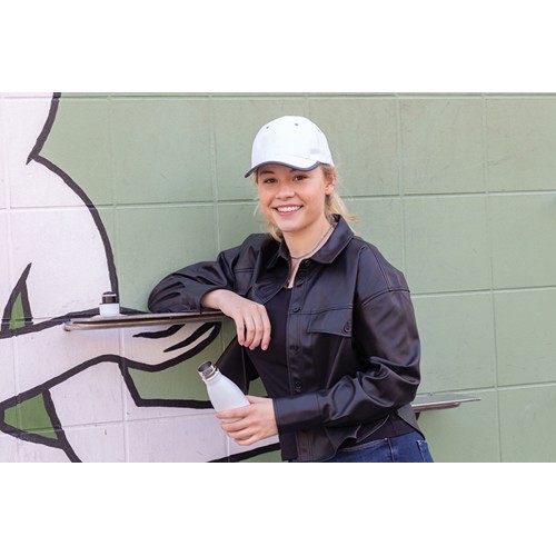 white Gorra de 6 paneles de algodón cepillado 280gr Impact AWARE ™