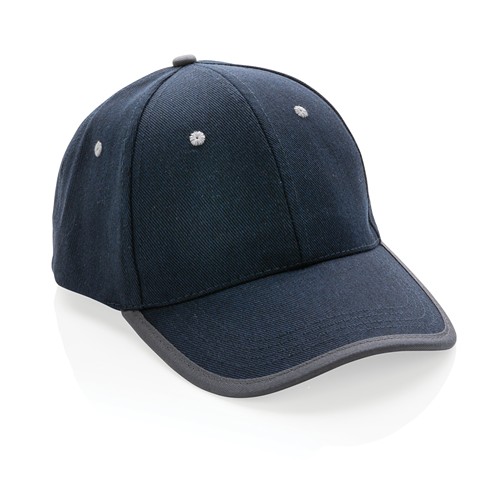 azul marino Gorra de 6 paneles de algodón cepillado 280gr Impact AWARE ™
