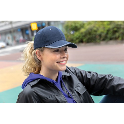 azul marino Gorra de 6 paneles de algodón cepillado 280gr Impact AWARE ™