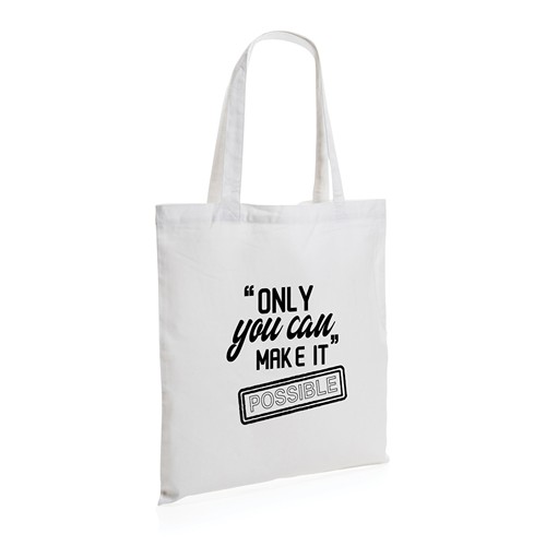 white Tote de algodón reciclado 145gr Impact AWARE ™