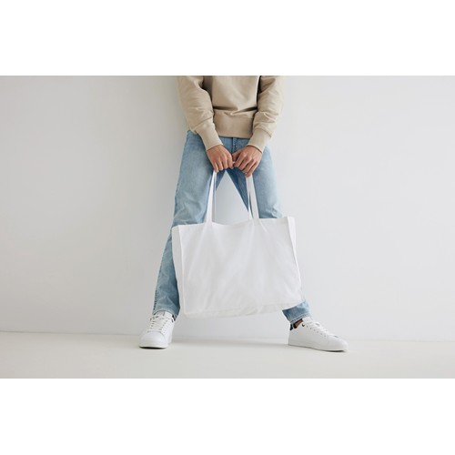white Bolsa de compra de algodón reciclado 145gr Impact AWARE™