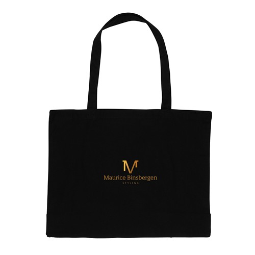 black Bolsa de compra de algodón reciclado 145gr Impact AWARE™