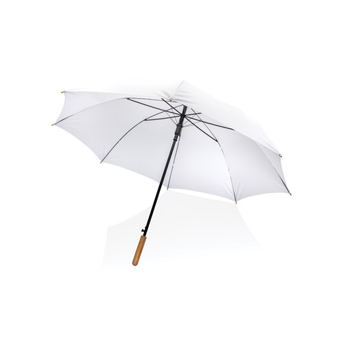 white Paraguas automático RPET 190T de bambú Impact AWARE ™
