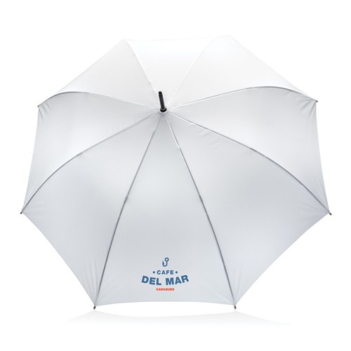 white Paraguas automático RPET 190T de bambú Impact AWARE ™