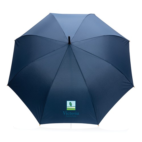 azul marino Paraguas automático RPET 190T de bambú Impact AWARE ™