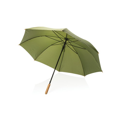 green Paraguas automático RPET 190T de bambú Impact AWARE ™