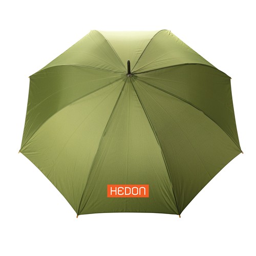green Paraguas automático RPET 190T de bambú Impact AWARE ™