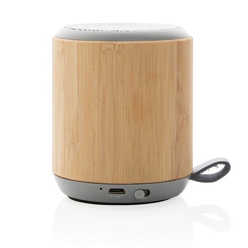 Enceinte sans fil 3W en bambou et tissu thumbnail 5