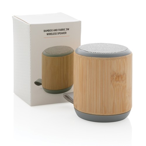 Enceinte sans fil 3W en bambou et tissu thumbnail 8