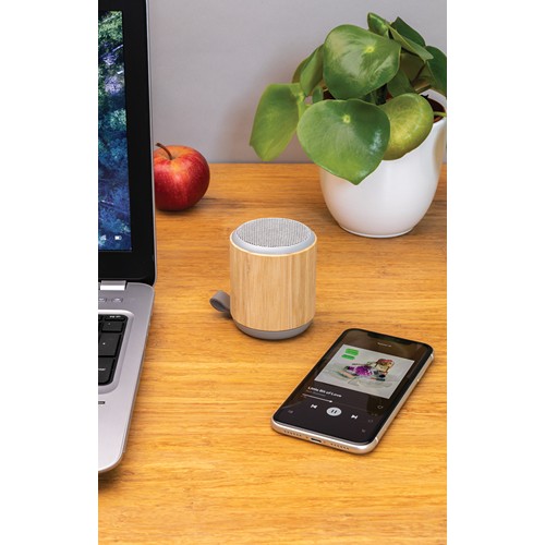 Enceinte sans fil 3W en bambou et tissu - 7