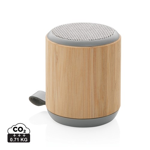 Enceinte sans fil 3W en bambou et tissu - 1