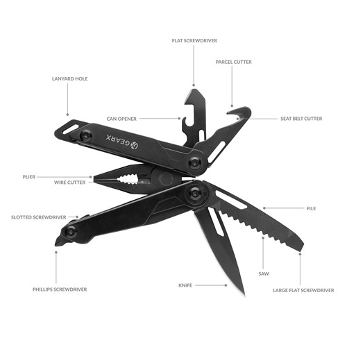 black Alicates multifuncional Gear X