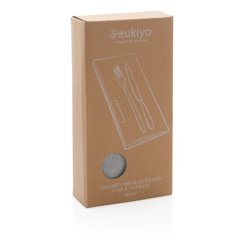 gray Set de 4 servilletas de mesa Ukiyo Aware ™ 180gr