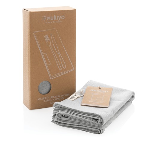 gray Set de 4 servilletas de mesa Ukiyo Aware ™ 180gr