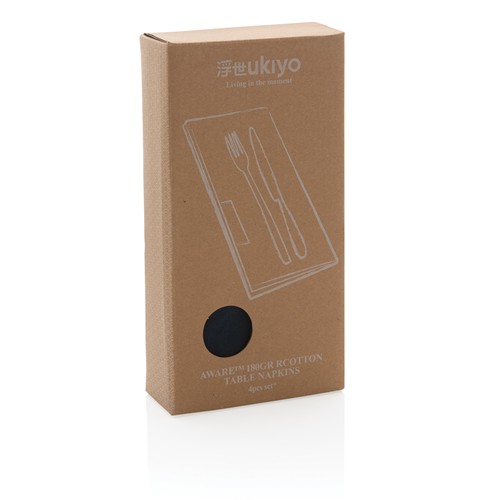 azul marino Set de 4 servilletas de mesa Ukiyo Aware ™ 180gr