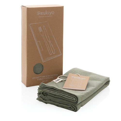 green Set de 4 servilletas de mesa Ukiyo Aware ™ 180gr