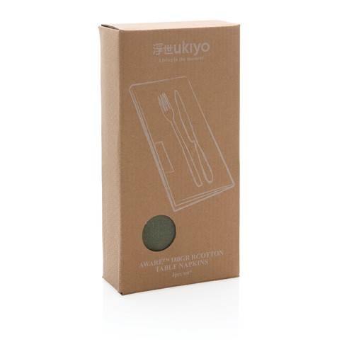 green Set de 4 servilletas de mesa Ukiyo Aware ™ 180gr