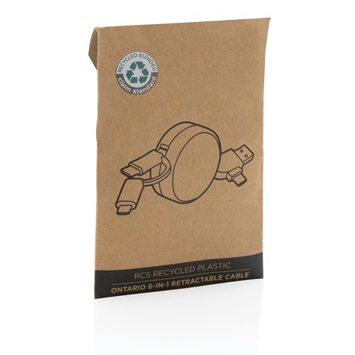 Câble Ontario 6-en-1 rétractable en plastique recyclé RCS - 10