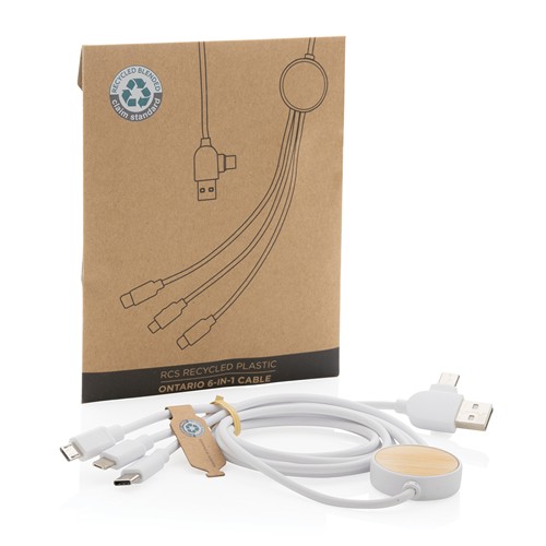 white Cable Ontario 6 en 1 de plástico reciclado RCS