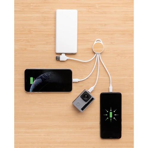 Cable redondo Ontario 6 en 1 de plástico reciclado RCS