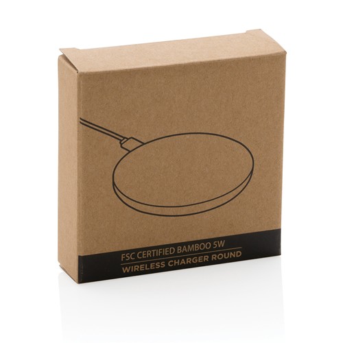 Chargeur sans fil 5W rond en bambou - 9