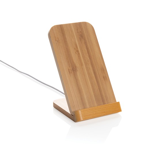Support téléphone à induction 5W en bambou - 2