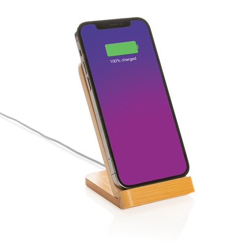 Support téléphone à induction 5W en bambou - 3