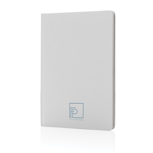 white Libreta A5 de tapa dura de papel Impact Stone