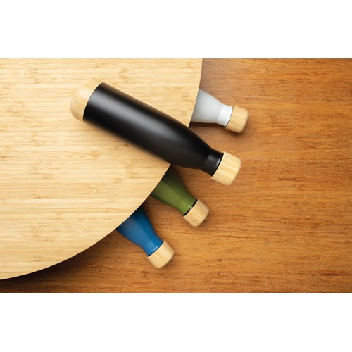Bouteille isotherme en acier avec finition bambou - 8