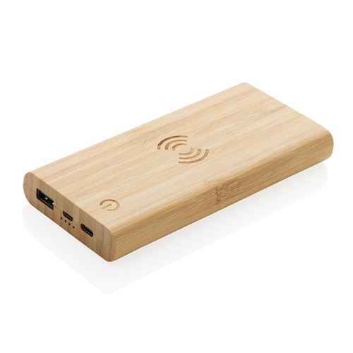 marrón Powerbank inalámbrico 5W de bambú 8.000 mAh