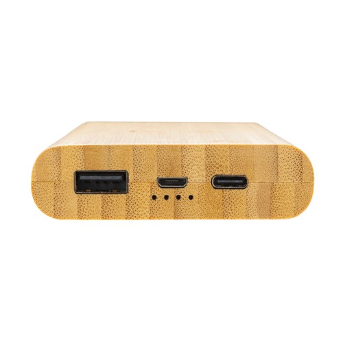 marrón Powerbank inalámbrico 5W de bambú 8.000 mAh
