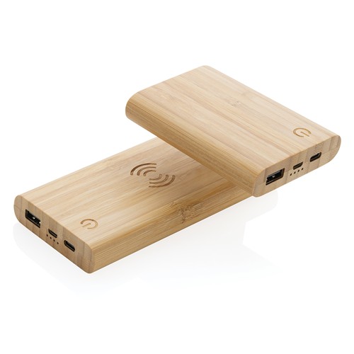 marrón Powerbank inalámbrico 5W de bambú 8.000 mAh